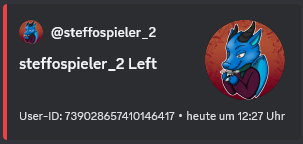 Ein Screenshot von Marodas, der anzeigt, wenn ein Mitglied den Server verlässt.