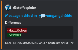 Ein Screenshot von Marodas, der anzeigt, wenn eine Nachricht bearbeitet wurde.